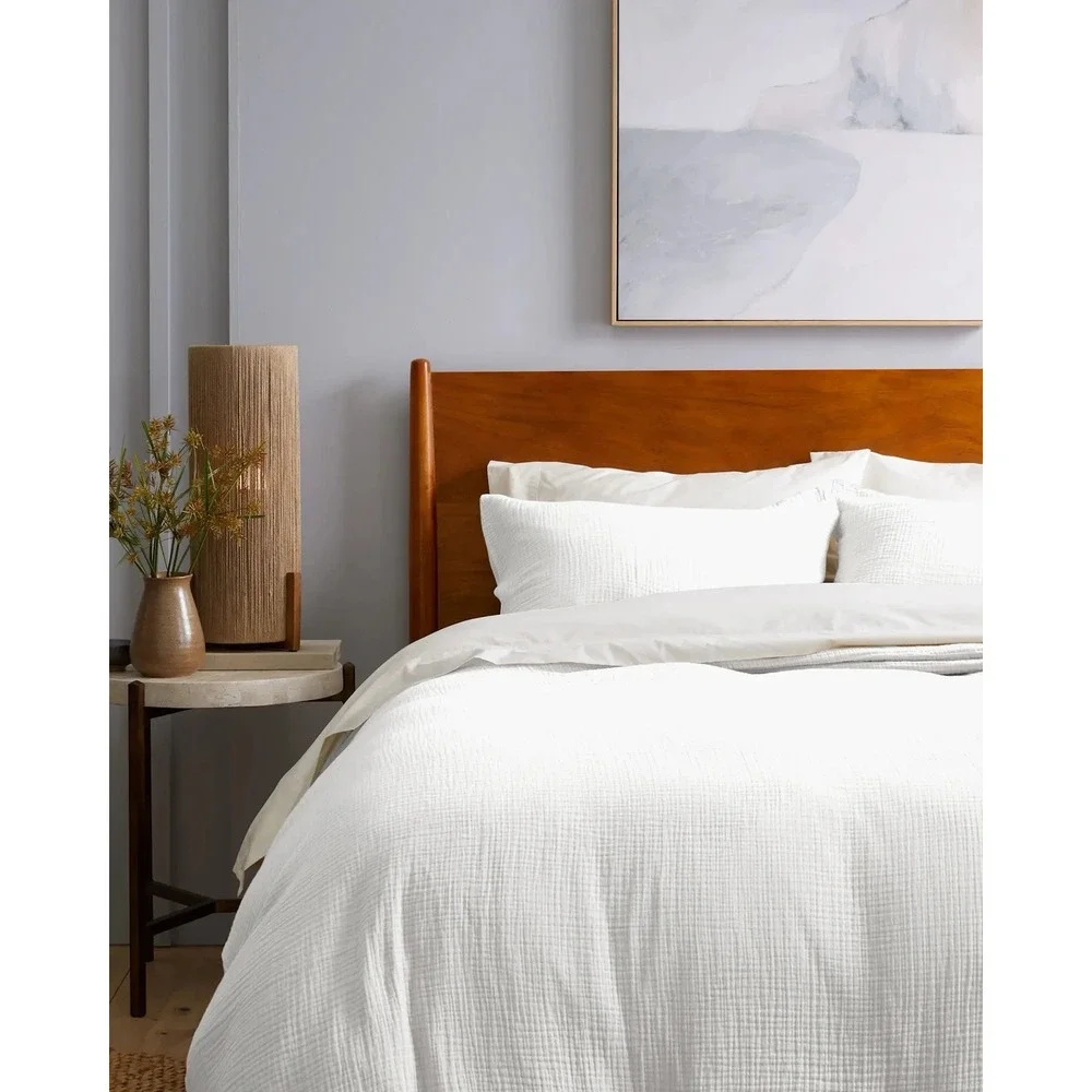 Quince NWT Organic Cotton Gauze Duvet Cover Set With 2 Shams King/Cal King White